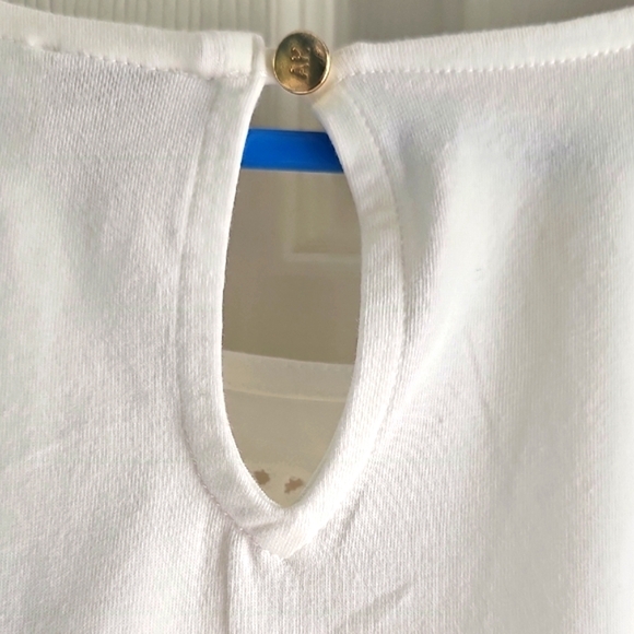 NEW Anne Klein White Eyelet/Crochet Sleeveless Pull on Blouse  Keyhole Back XL - Picture 7 of 16